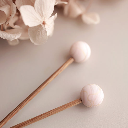 Nadelstopper Set Kugel rosé Marmor