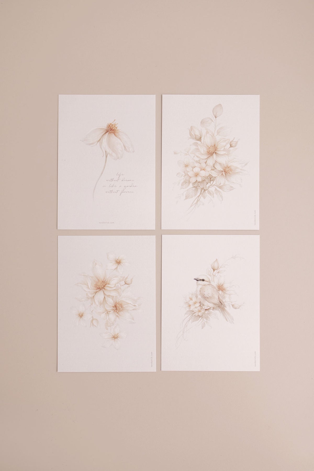 Postkarten Set Blumen Aquarell von nordstrick