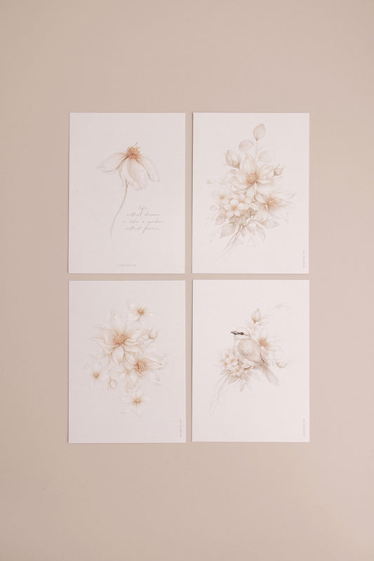 Postkarten Set Blumen Aquarell von nordstrick
