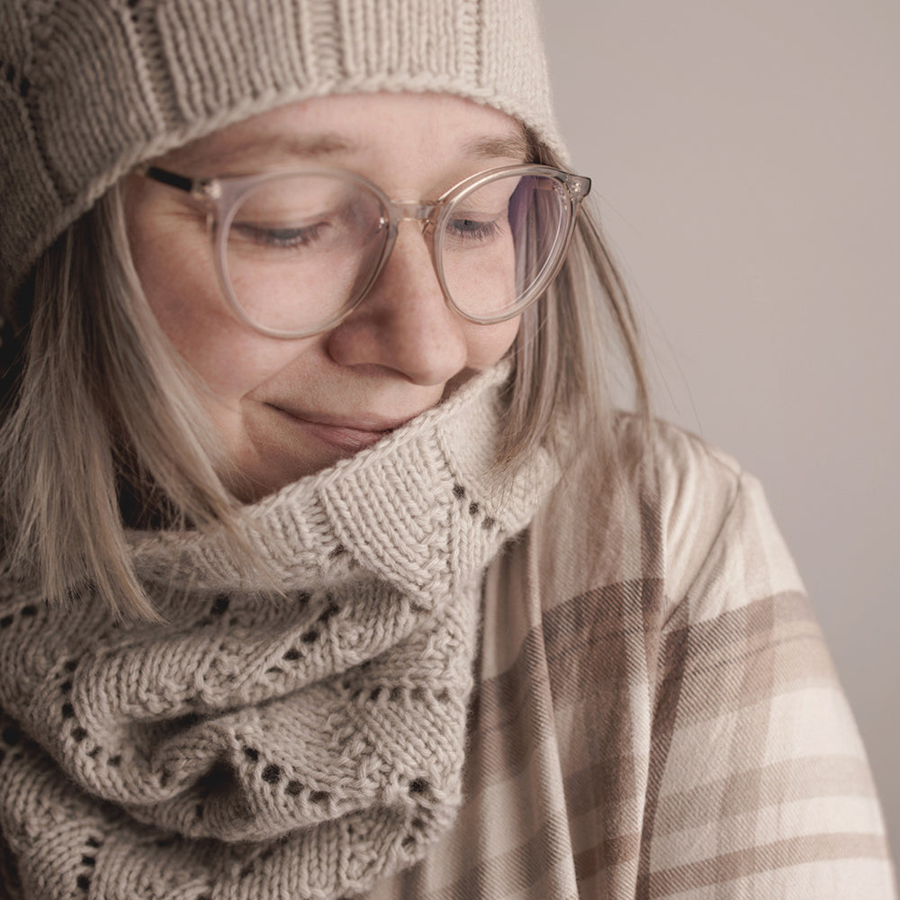 Linur Cowl Schal Schlauchschal Loop pattern Strickanleitung von nordstrick