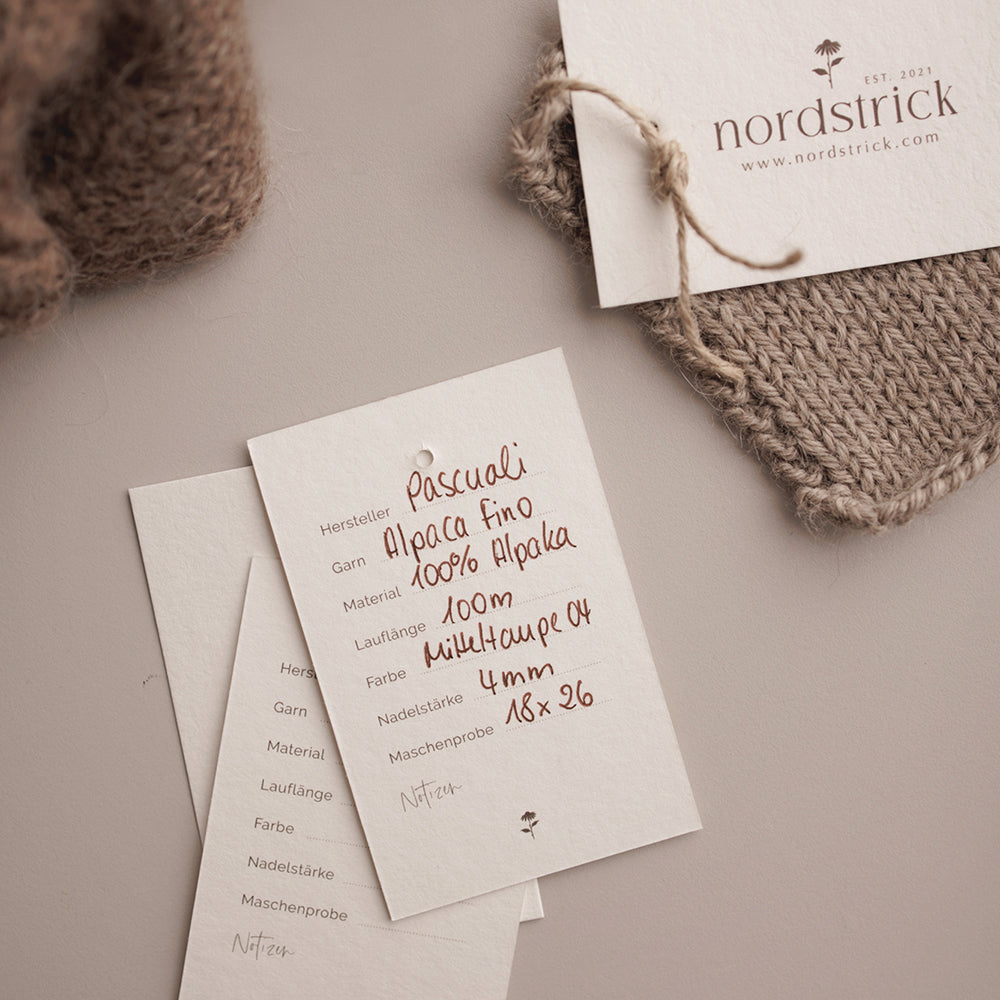Maschenproben Anhänger Label nordstrick