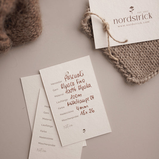 Maschenproben Anhänger Label nordstrick