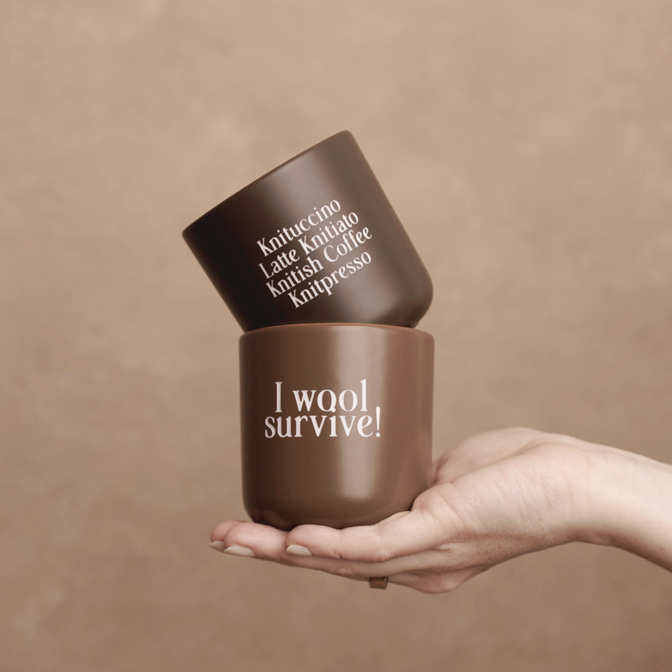 Becher Set Knituccino und I wool survive von nordstrick
