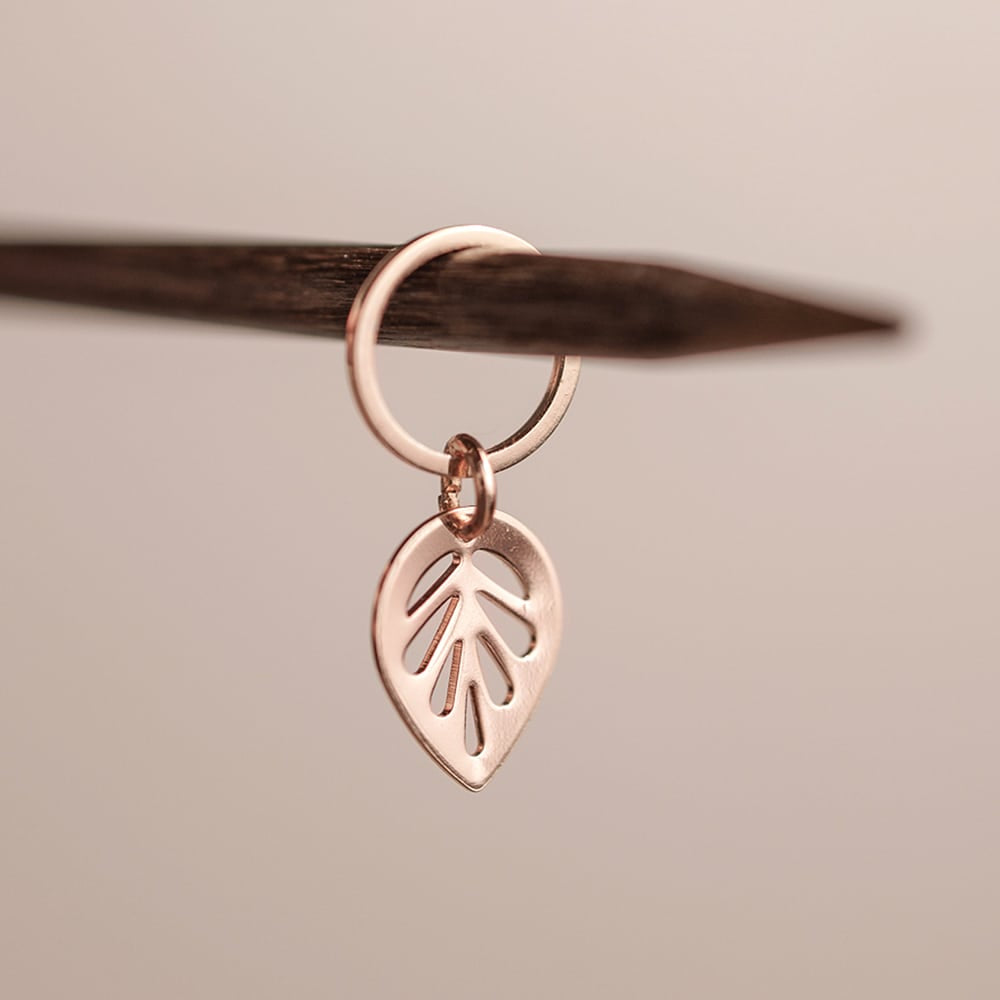 Maschenmarkierer Blatt Roségold nordstrick