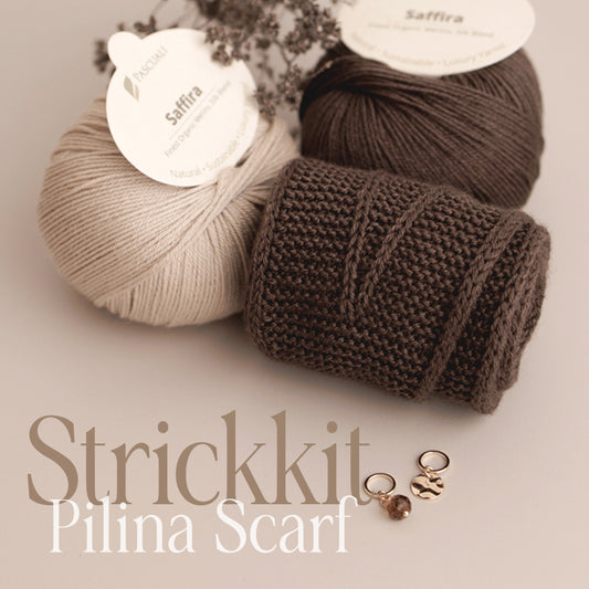Pilina Scarf pattern Strickanleitung Strickkit Wollpaket  von nordstrick Schal Minituch