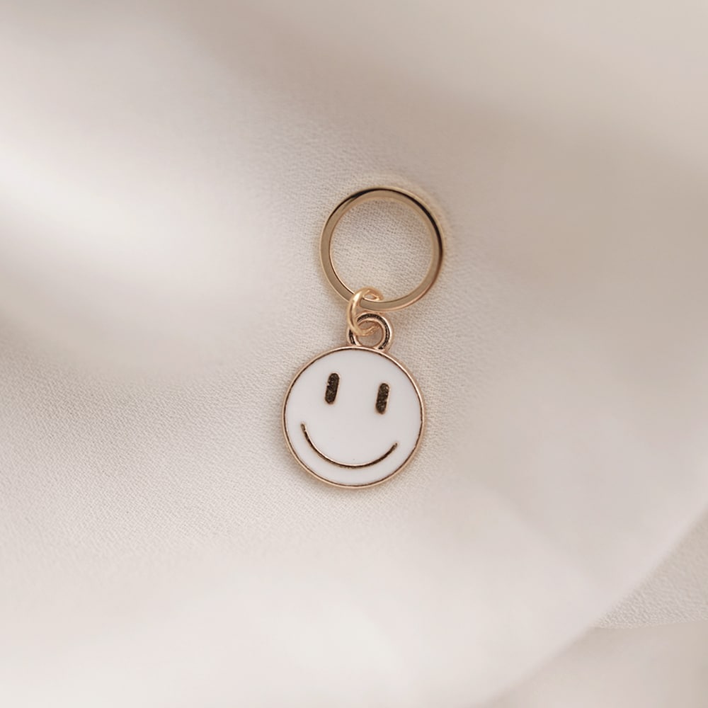 Maschenmarkierer Maschenmarker nordstrick Smiley Weiss Emaille