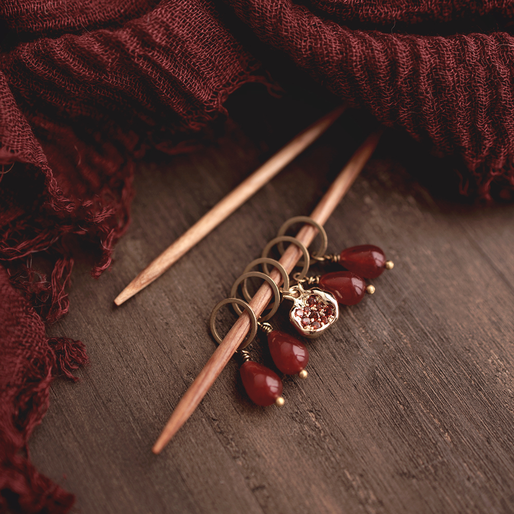 Maschenmarkierer Set Granatapfel Rot nordstrick