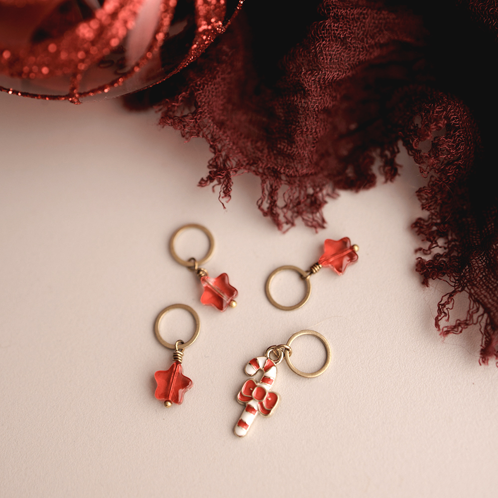 Maschenmarkierer Set Sterne Zuckerstange nordstrick