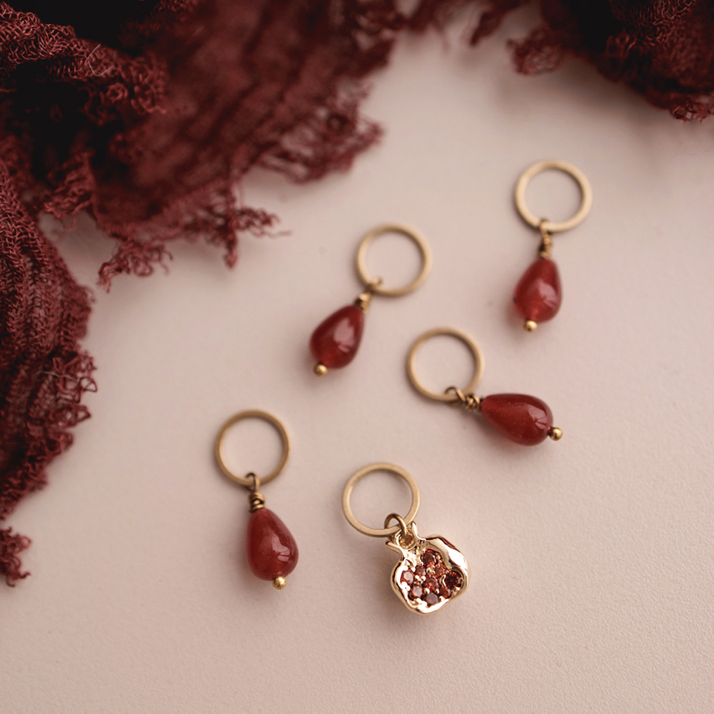 Maschenmarkierer Set Granatapfel Rot nordstrick