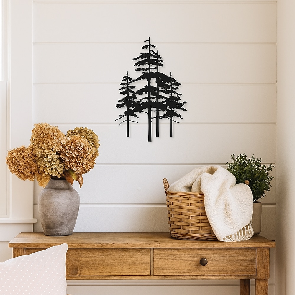 Wandbild nordische Bäume Wandschild Eisen nordstrick