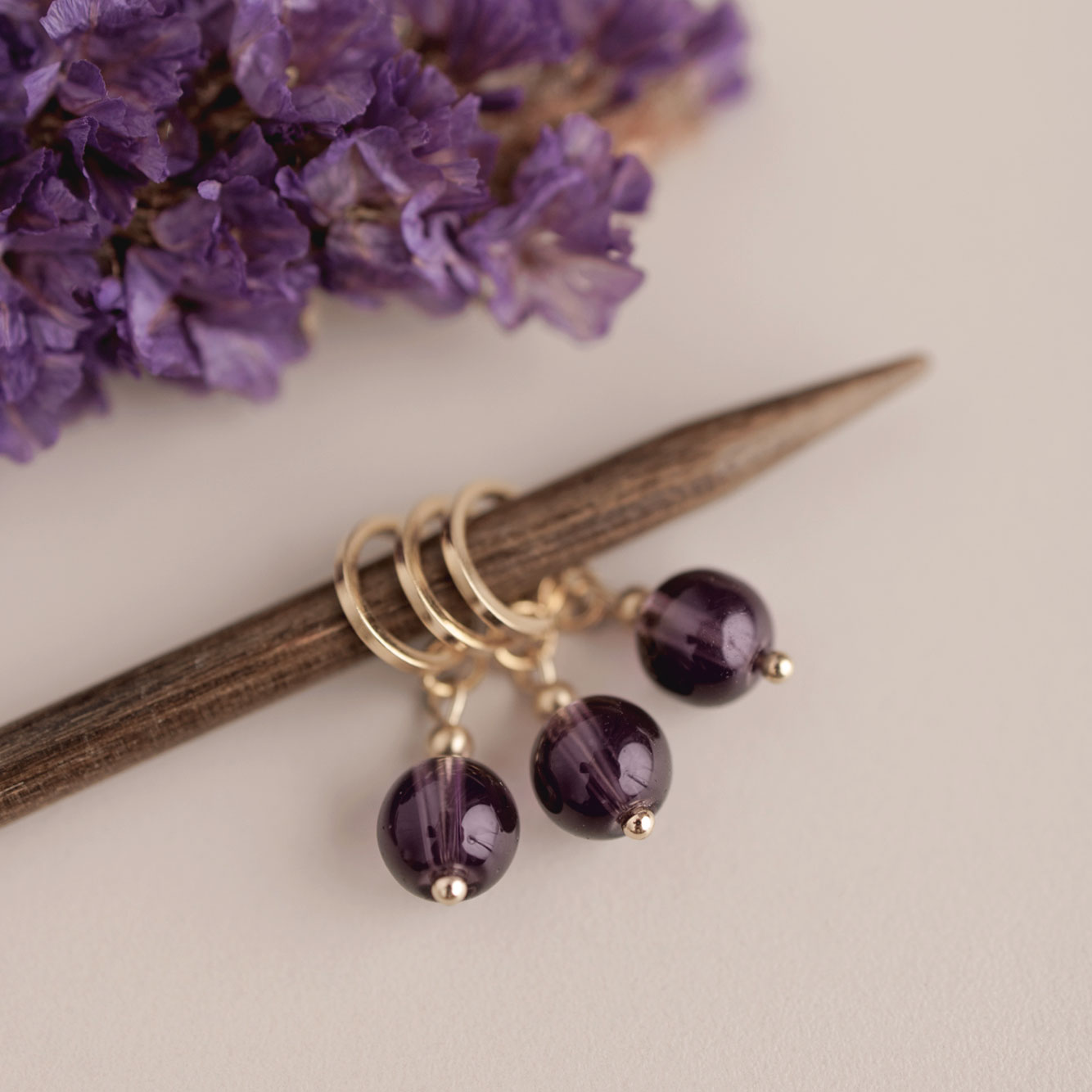 Maschenmarkierer Set Lila Amethyst